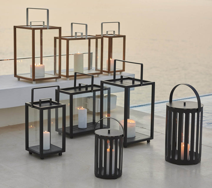 Lighthouse Lanterns - Teak - Cane Line - Candle Holders - Rectangular - HORNE