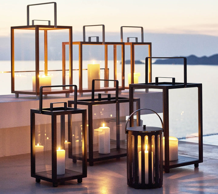 Lighthouse Lanterns - Teak - Cane Line - Candle Holders - Rectangular - HORNE