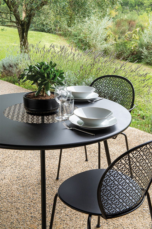 Lorette Round Table 43" - Fermob - Outdoor Furniture - Lapilli Grey - HORNE