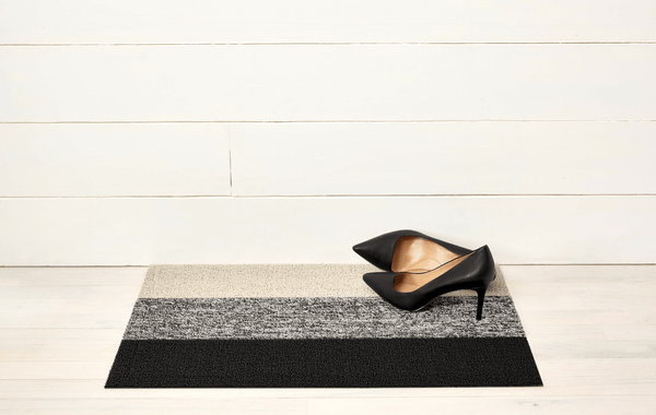 Marbled Stripe Shag Rug - Chilewich - Rugs - Salt & Pepper - Doormat - HORNE
