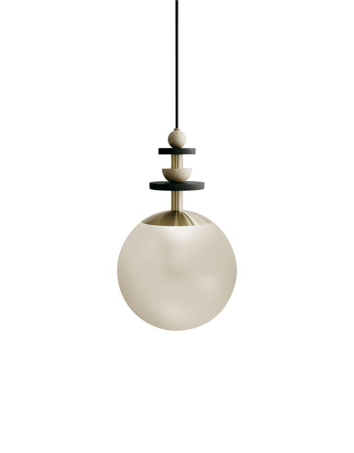 Maru Pendant - Brass - Ladies & Gentlemen - Pendants - 10" - Medium - Cream Translucent - HORNE