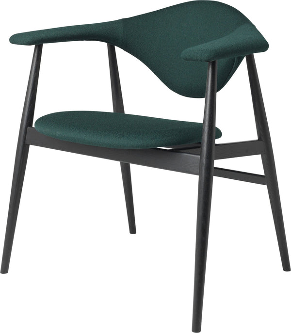 Masculo Dining Chair Upholstered - Wood Base - Gubi - Chairs - Black Stained Ash - Gabriel Tempt - 60152 - HORNE