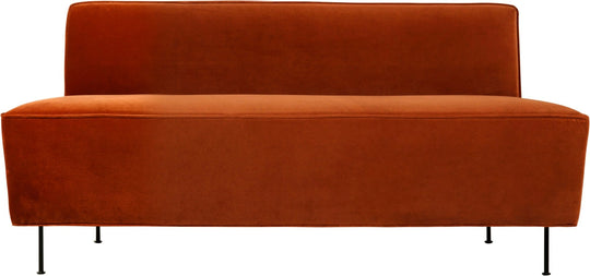 Modern Line Dining Sofa - 65"W - Gubi - Sofas - Black Matte - Gabriel Tempt - 60152 - HORNE