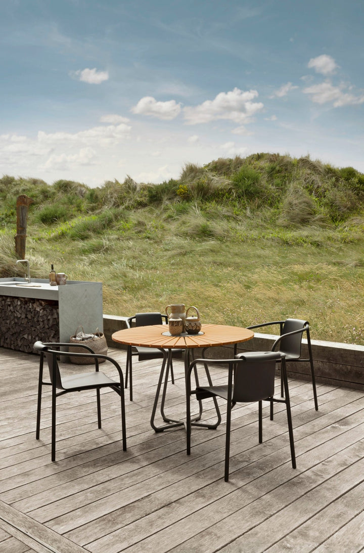 NAMI Outdoor Dining Chair w/Armrests - HOUE - Outdoor Furniture - Dark Grey - HORNE