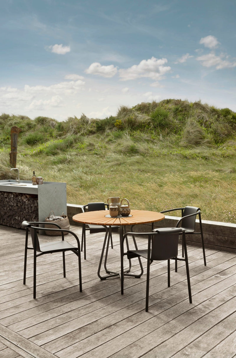 NAMI Outdoor Dining Chair w/Armrests - HOUE - Outdoor Furniture - Black - HORNE