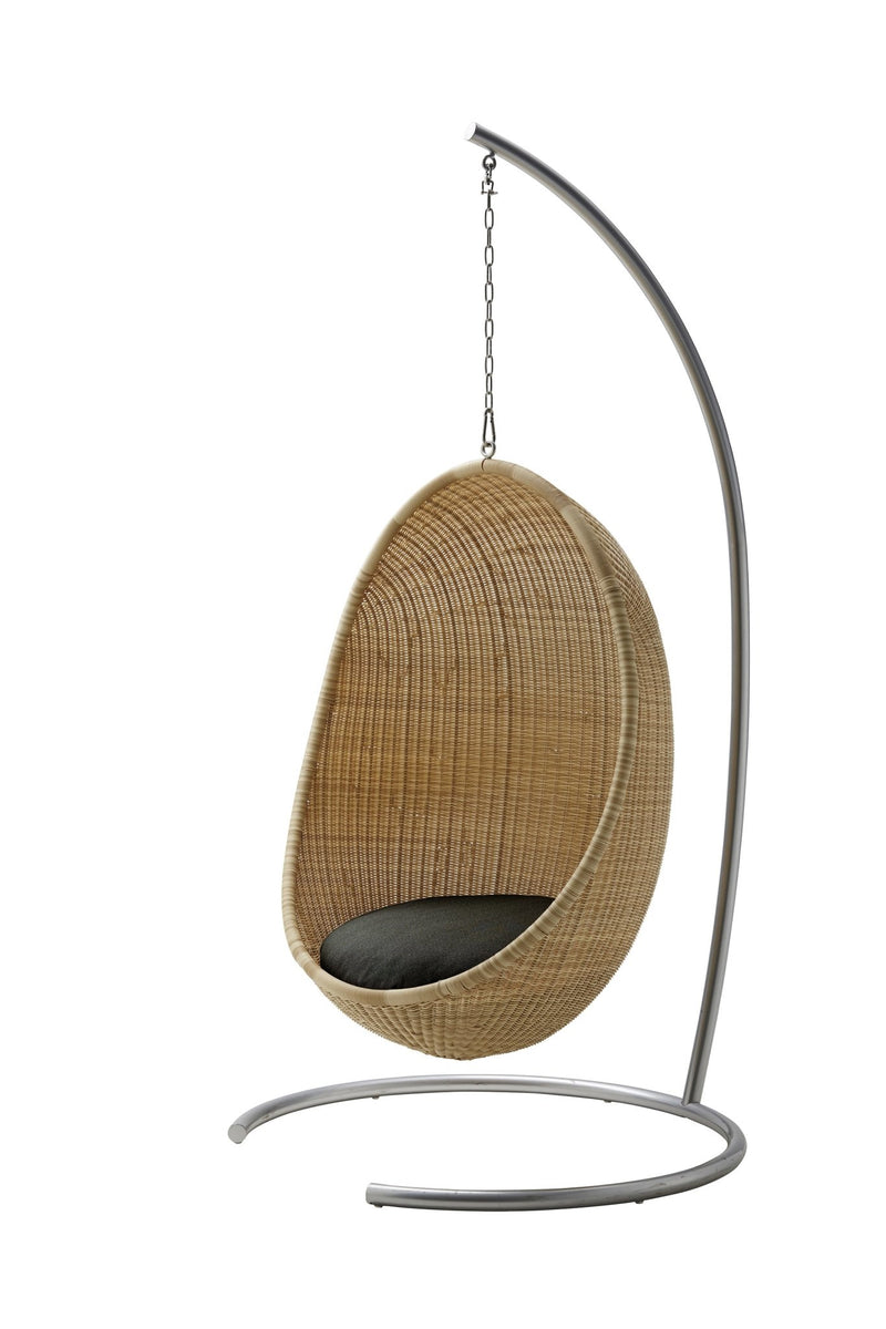 Nanna Ditzel Hanging Egg Chair Exterior - Sika Design - Outdoor Furniture - ArtFibre Natural - Sunbrella Sailcloth Seagull - With Chain - HORNE