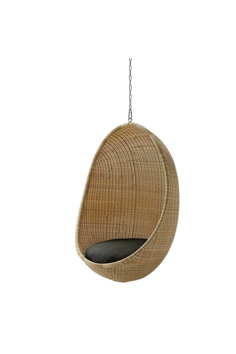 Nanna Ditzel Hanging Egg Chair Exterior - Sika Design - Outdoor Furniture - ArtFibre Natural - Sunbrella Sailcloth Seagull - With Chain - HORNE