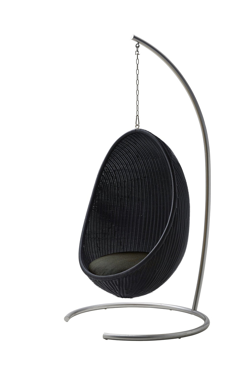 Nanna Ditzel Hanging Egg Chair Exterior - Sika Design - Outdoor Furniture - ArtFibre Natural - Sunbrella Sailcloth Seagull - With Chain - HORNE