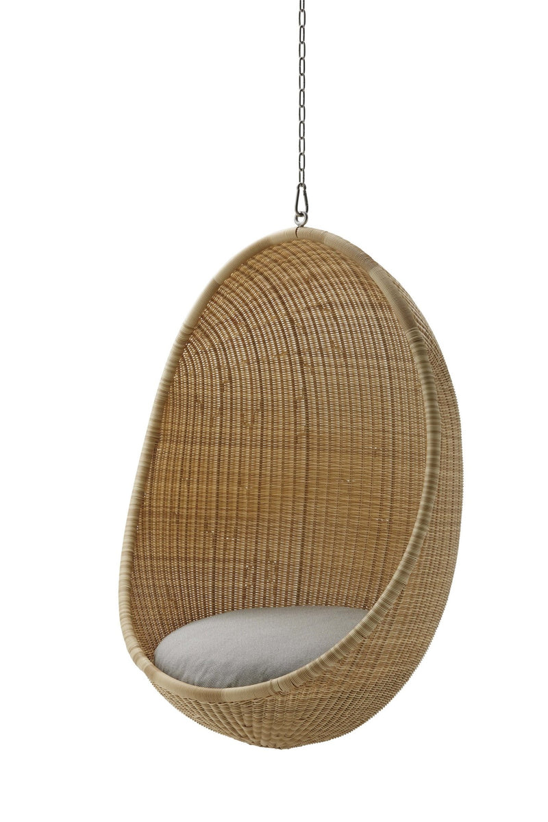 Nanna Ditzel Hanging Egg Chair Exterior - Sika Design - Outdoor Furniture - ArtFibre Natural - Sunbrella Sailcloth Seagull - With Chain - HORNE