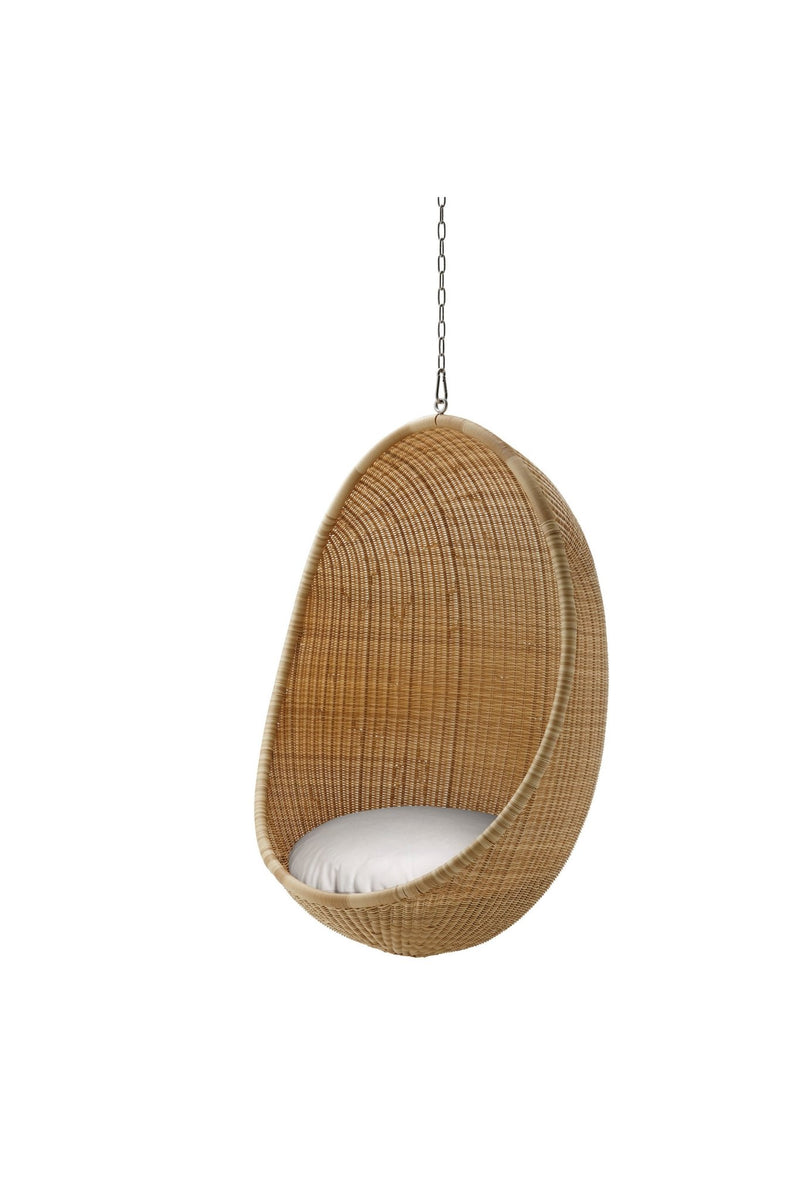 Nanna Ditzel Hanging Egg Chair Exterior - Sika Design - Outdoor Furniture - ArtFibre Natural - Sunbrella Sailcloth Seagull - With Chain - HORNE