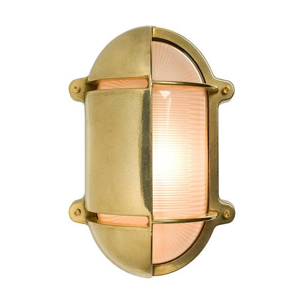 Oval Bulkhead Light - Davey Lighting Outdoor Lights - Polished Brass - Small - HORNE