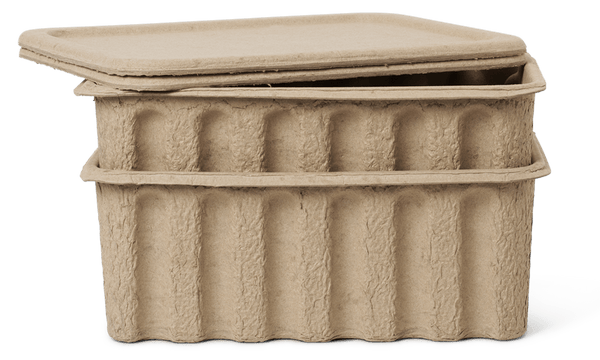Paper Pulp Box - Set of 2 - Ferm Living - Storage + Organization - Large - HORNE