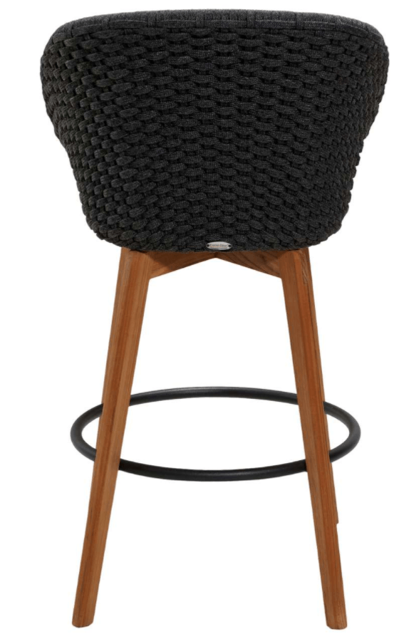 Peacock Bar Chair, Teak Legs - Cane Line - Outdoor Furniture - Add Grey Cushion - HORNE