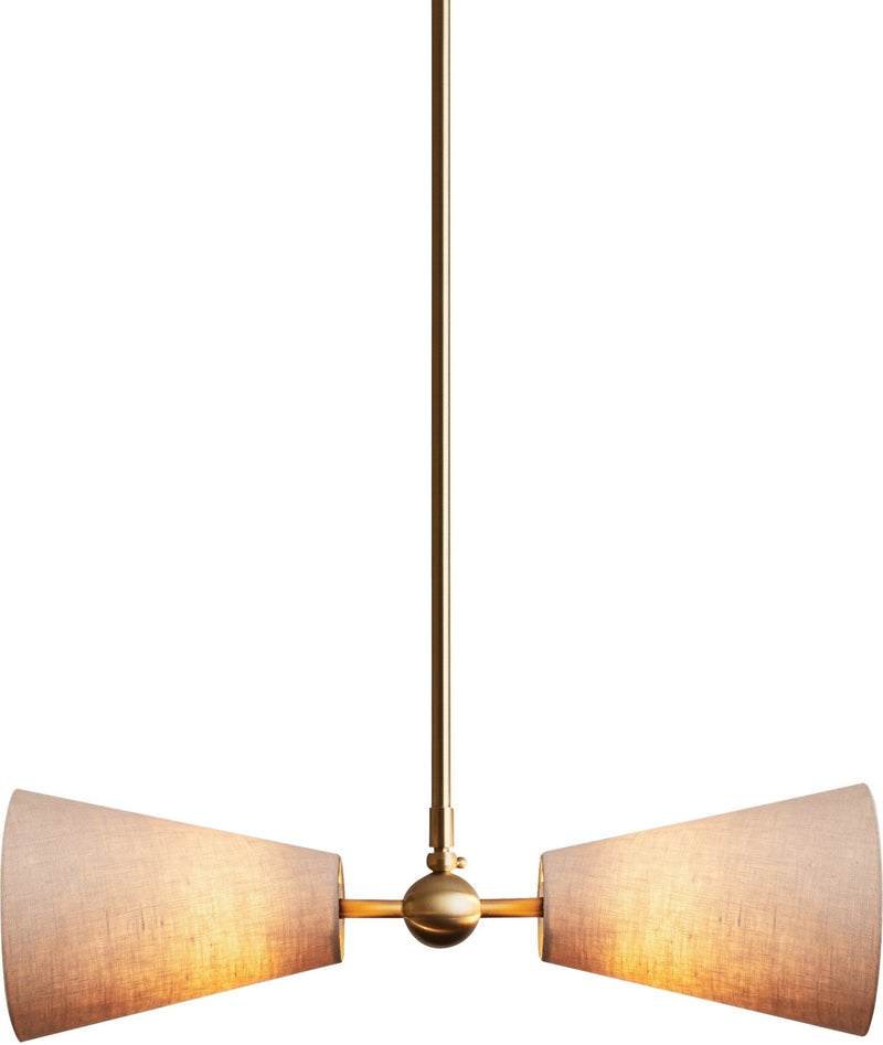 Pendolo Pendant II - Workstead Pendants - Small - Natural Linen - Hewn Brass - HORNE