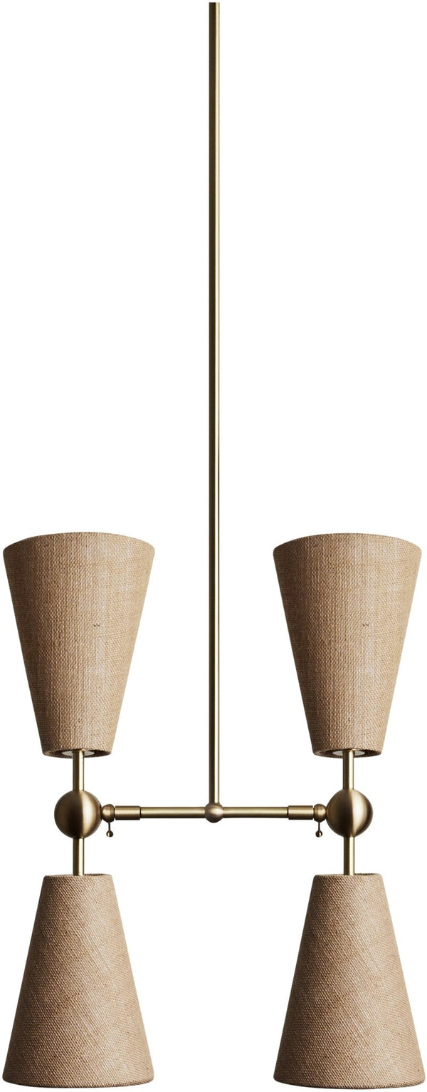 Pendolo Pendant IV - Workstead - Pendants - Small - Natural Linen - Hewn Brass - HORNE