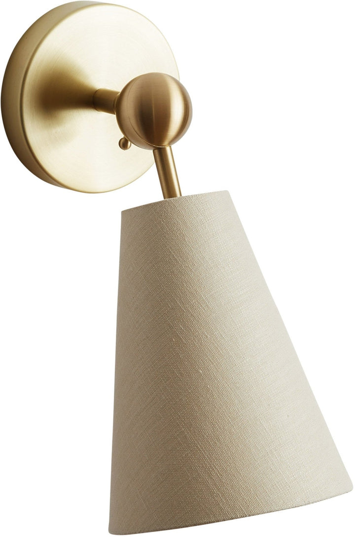 Pendolo Wall Sconce - Workstead - Wall Sconces - Small - Natural Linen - Hewn Brass - HORNE