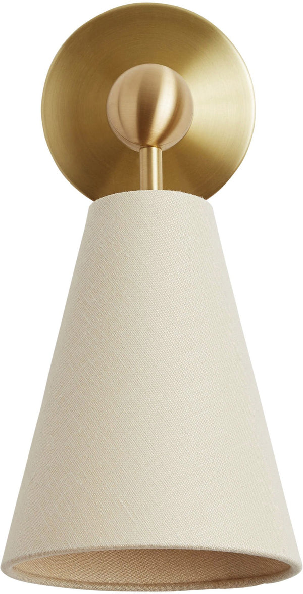 Pendolo Wall Sconce - Workstead - Wall Sconces - Small - Natural Linen - Hewn Brass - HORNE