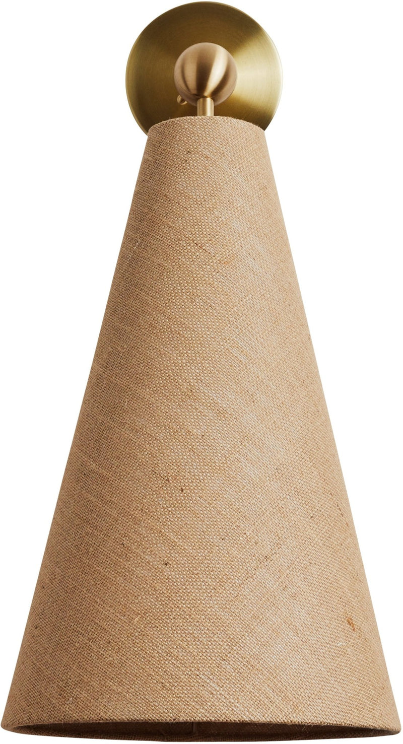 Pendolo Wall Sconce - Workstead Wall Sconces - Small - Natural Linen - Hewn Brass - HORNE