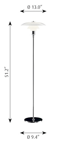 PH 3.5-2.5 Floor Light - Chrome