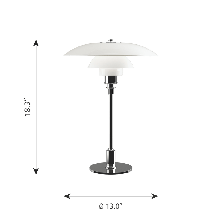 PH 3.5 - 2.5 Glass Table Lamp - Louis Poulsen - Table + Task - Chrome - HORNE