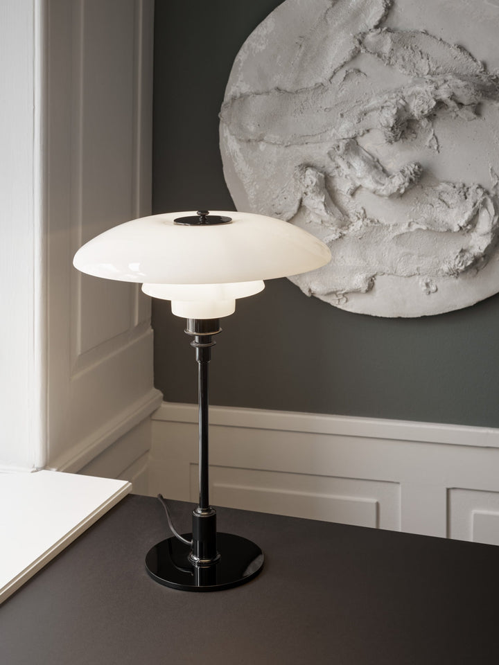PH 3.5 - 2.5 Glass Table Lamp - Louis Poulsen - Table + Task - Chrome - HORNE