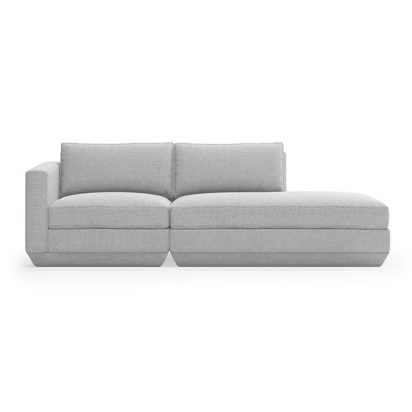 Podium Lounge Sofa: 2 - Seater - Gus* Modern - Sofas - Bayview Silver - Right Facing - HORNE