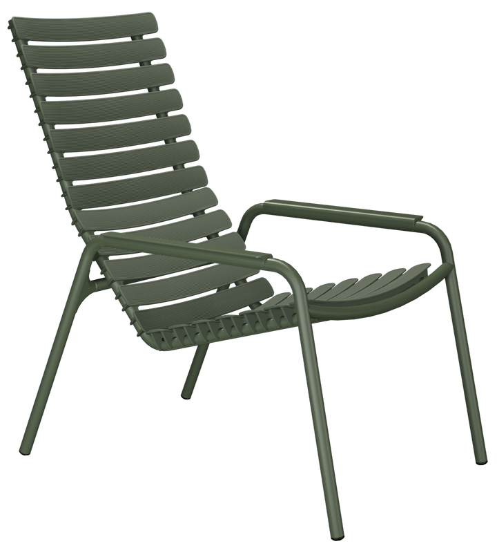 ReCLIPS Outdoor Lounge Chair - HOUE - Outdoor Furniture - Olive Green - Aluminum - HORNE