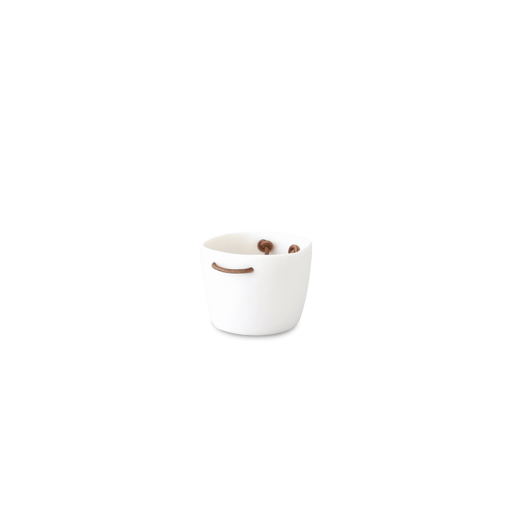 Resin Ice Bucket Leather Handles - Tina Frey - Barware - White - HORNE