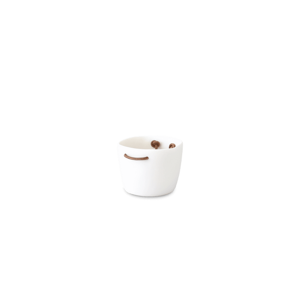 Resin Ice Bucket Leather Handles - Tina Frey - Barware - White - HORNE