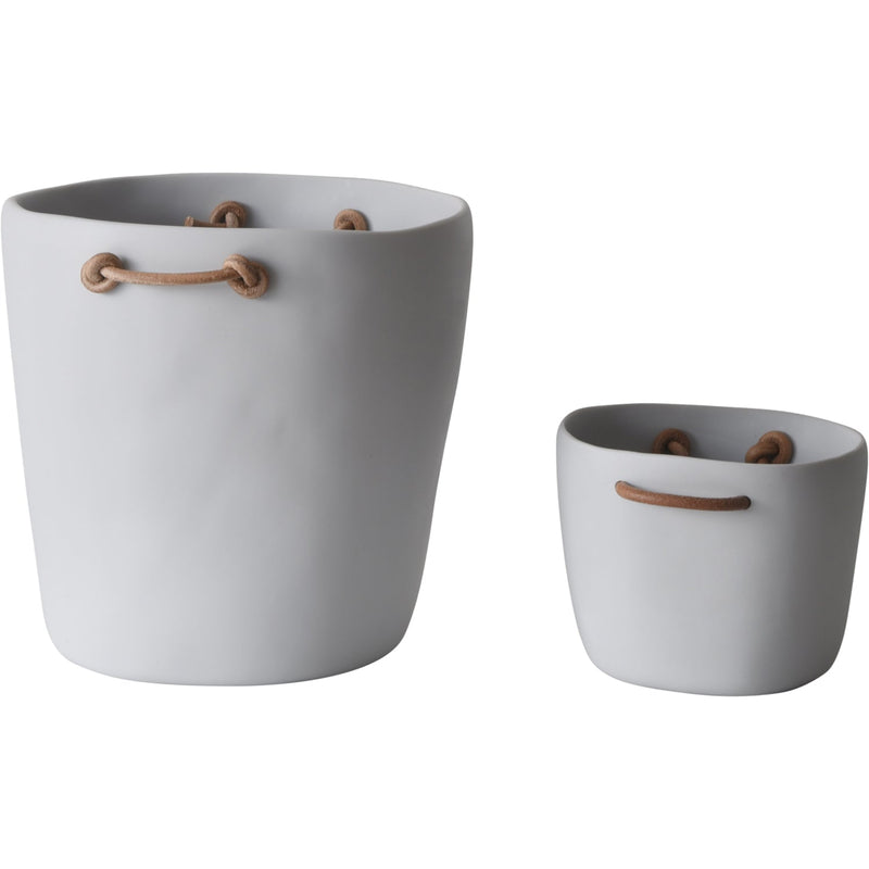 Resin Ice Bucket Leather Handles - Tina Frey - Barware - White - HORNE