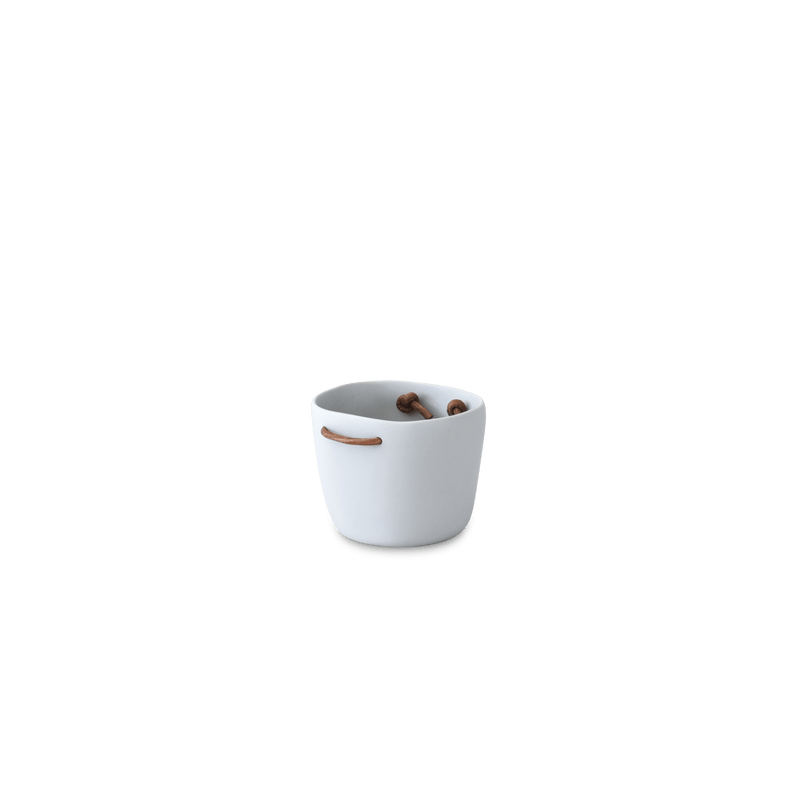 Resin Ice Bucket Leather Handles - Tina Frey - Barware - White - HORNE