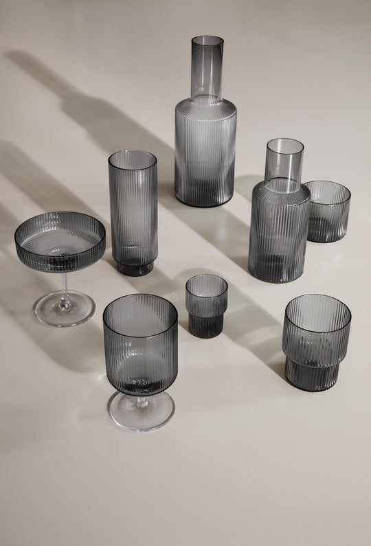 Ripple Long Drink Glass - Set of 4 - Ferm Living Glassware - HORNE