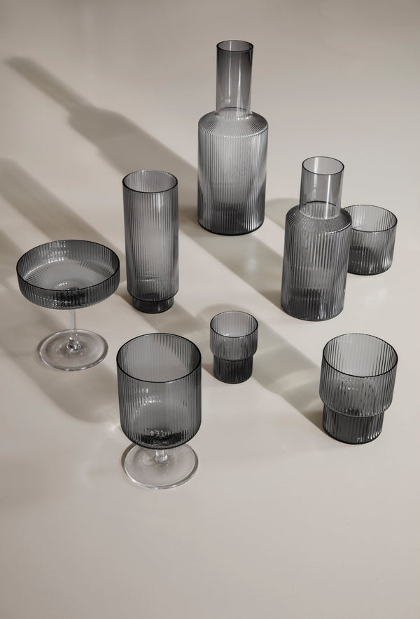 Ripple Long Drink Glass - Set of 4 - Ferm Living Glassware - HORNE