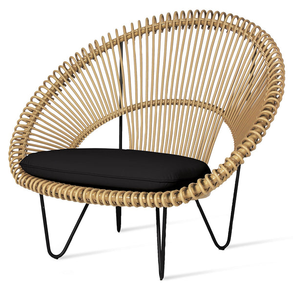 Roy Cocoon Chair - Vincent Sheppard - Outdoor Furniture - Camel - Sunbrella Black - HORNE