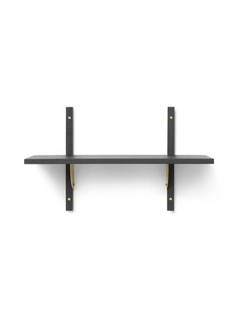 Sector Single Narrow - Ferm Living - Shelving - Dark Stained Ash/Brass - HORNE