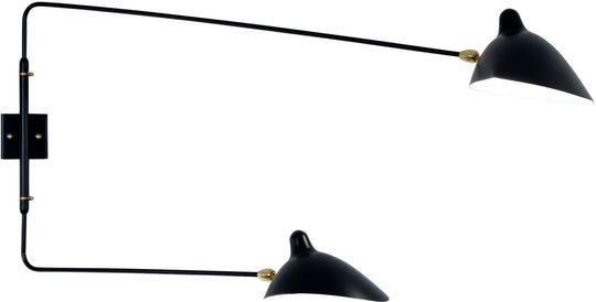 Serge Mouille 2-Rotating Straight Arms Sconce