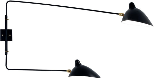 Serge Mouille 2-Rotating Straight Arms Sconce