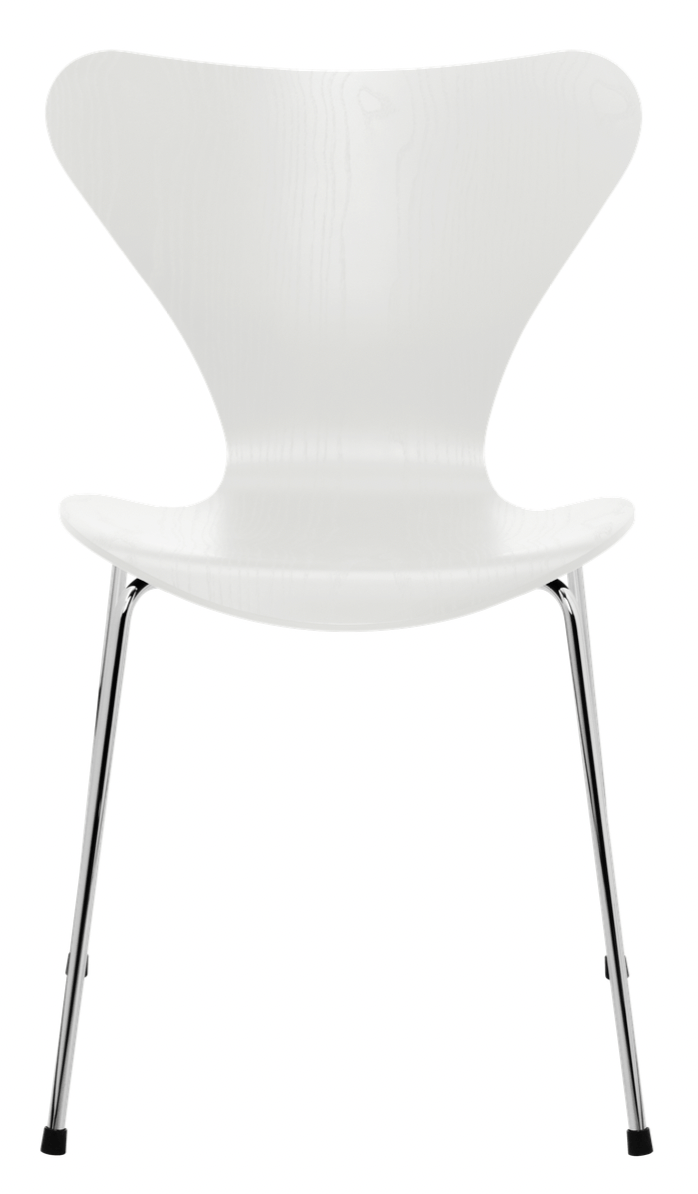 Series 7 - Colored Ash - Fritz Hansen - Chairs - White - Chromed Steel - HORNE