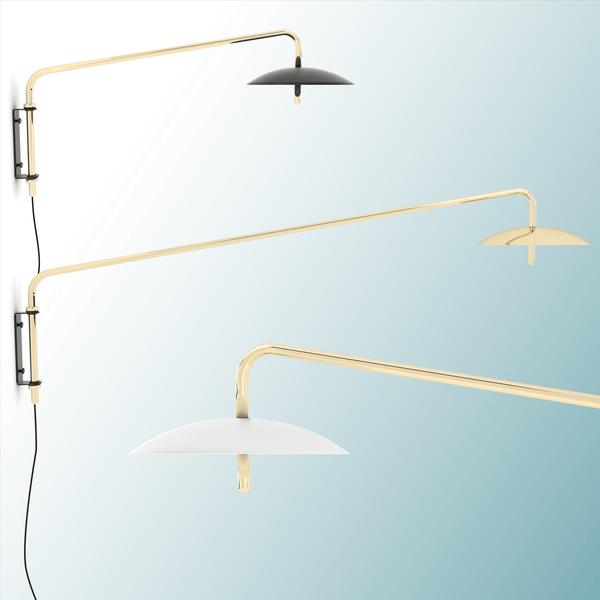 Signal Arm Sconce Short - Hardwired - Souda - Wall Sconces - Brass - 2700K - Warm White - HORNE