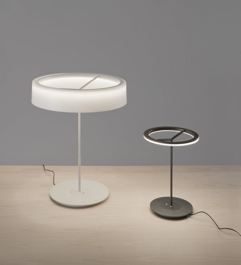 Sin Table Lamp - Small - Santa & Cole - Table + Task - White Grey - White Grey Aluminum - HORNE