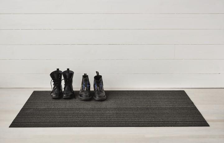 Skinny Stripe Shag Rug - Chilewich - Rugs - Steel - Doormat - HORNE