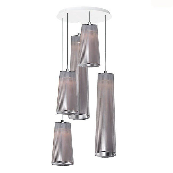 Solis Chandelier 5 - Pablo Designs - Chandeliers - 3 - 24"/2 - 48" - Silver - HORNE