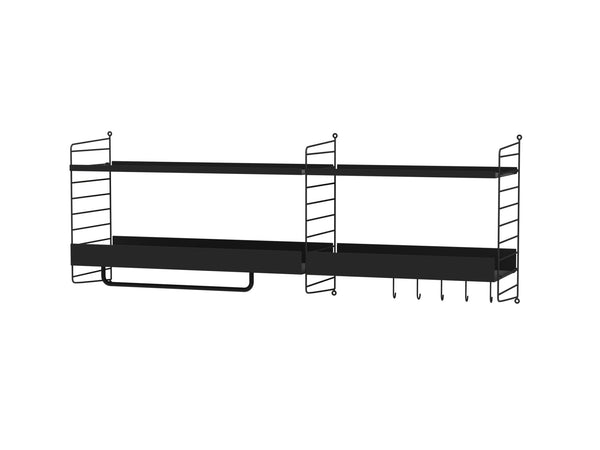 String Hallway Shelving - Unit J - String Furniture - Shelving - Black - HORNE