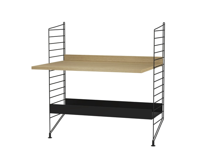String Kids Room Shelving/Desk - Unit A - String Furniture - Shelving - Oak/Black - HORNE