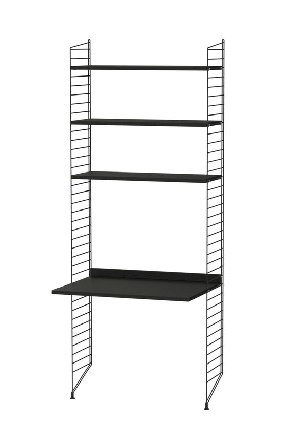 String Workspace Desk/Shelving - Unit A - String Furniture - Shelving - Black - HORNE