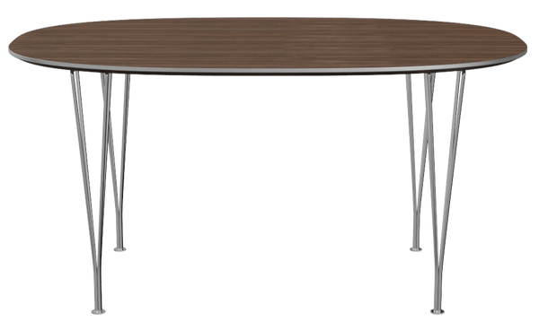 Superellipse™ Dining Table - Fritz Hansen - Table + Task - Clear Lacquered Walnut - Chromed Steel - HORNE