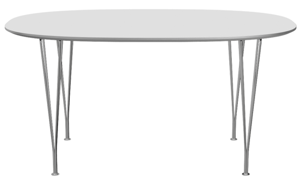 Superellipse™ Dining Table - Fritz Hansen - Table + Task - White Finix Laminate - Chromed Steel - HORNE