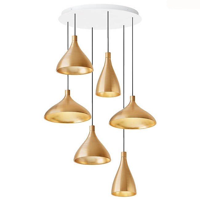 Swell Chandelier - Pablo Designs - Chandeliers - Set of 6 - Brass/Brass - HORNE