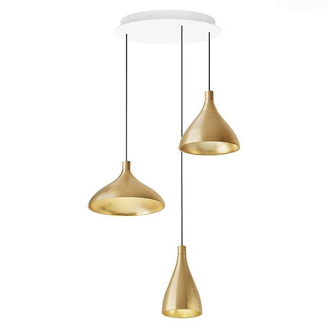 Swell Chandelier - Pablo Designs - Chandeliers - Set of 3 - Brass/Brass - HORNE