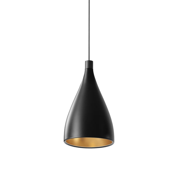 Swell XL Single Pendant - Pablo Designs - Chandeliers - Black/Brass - Narrow - HORNE